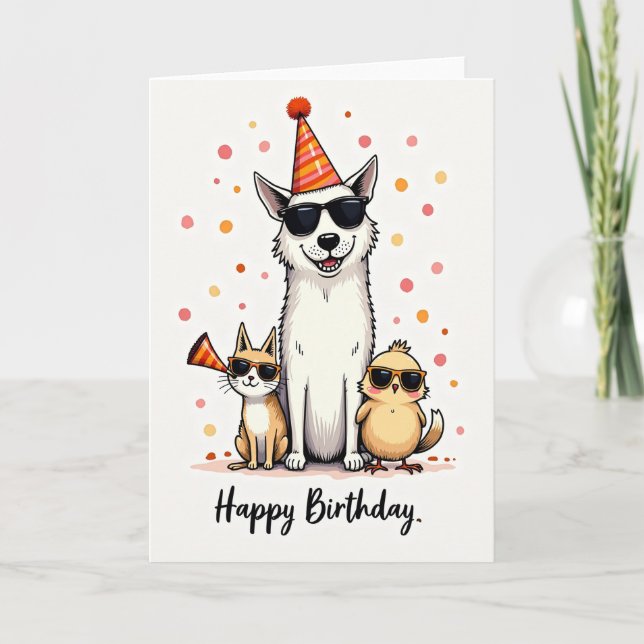 Fun Pets Birthday Card (Front)