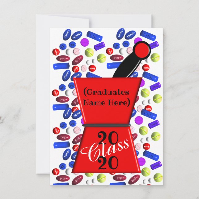 Fun Pharm-D Graduation Invitations (Front)