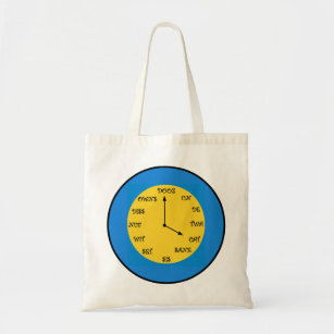 Phonetic Bags Zazzle Fun Phonetic Clock Tote Bag
