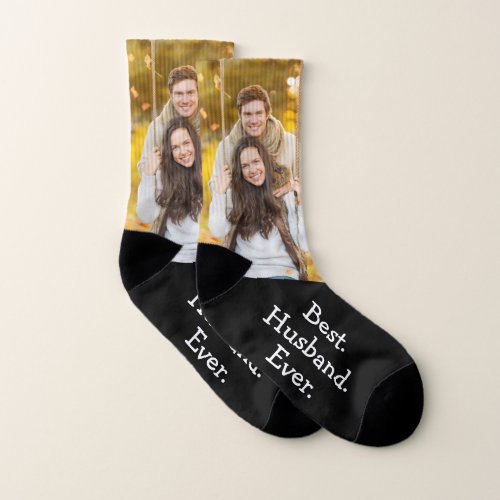 Fun Photo Best Husband Ever Black Personalized Socks