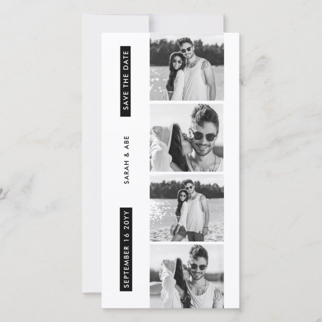 Fun Photo Booth Bookmark Theme Save The Date  (Front)