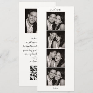 Fun Photo Booth Wedding QR Code Modern Tall Save The Date