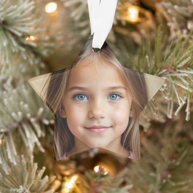 Fun PHOTO Christmas Star personalize Ornament (Tree)