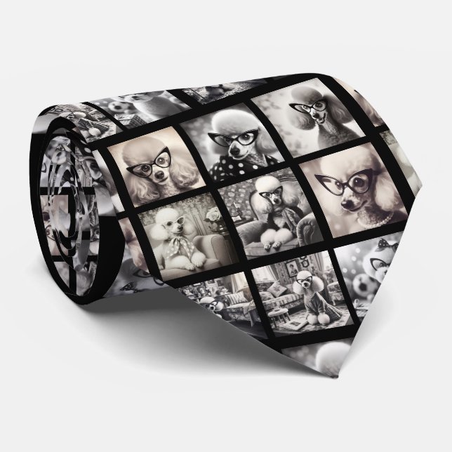 Fun Photo Collage 9 Photo Pictures Neck Tie (Rolled)