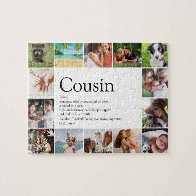 Fun Photo Collage Best Cousin Ever Definition Jigsaw Puzzle (Horizontal)