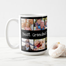 Fun Photo Collage Best Grandad Ever Black White 
