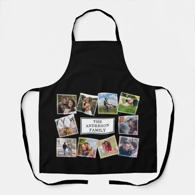 Fun Photo Collage Black and White Apron (Front)