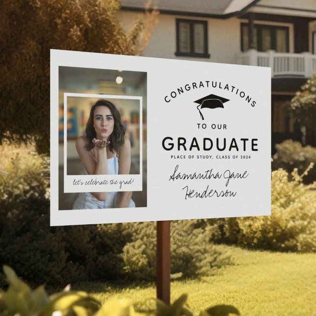 Fun Photo Collage Graduation Congratulations Yard Sign (Creator Uploaded)