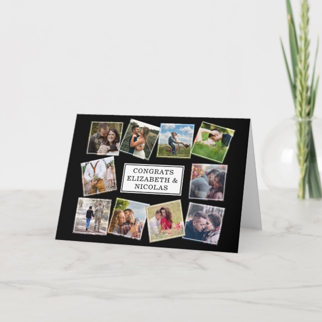 Fun Photo Collage Wedding Couple Card (Front)