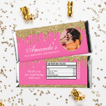 Fun Photo Pink and Gold Glitter Drip Hershey Bar Favors<br><div class="desc">These Fun Photo Pink and Gold Glitter Drip Hershey Bar Favors are perfect for any occasion! Add a photo of your honoree and text for any event, These favors are great for birthdays, bachelorette parties, weddings, baby showers and more! This design does include a faux nutritional facts label on the...</div>