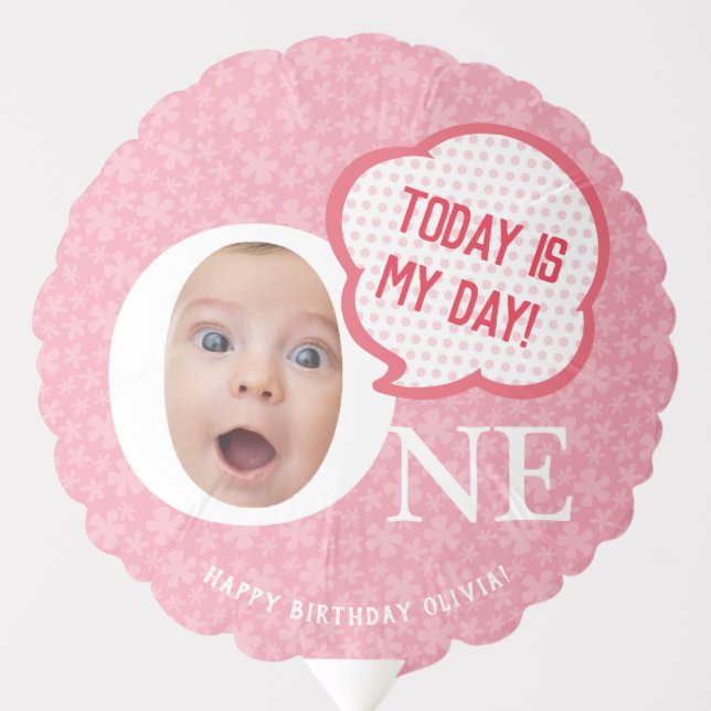 Fun Photo Share message Pink Balloon (Front)