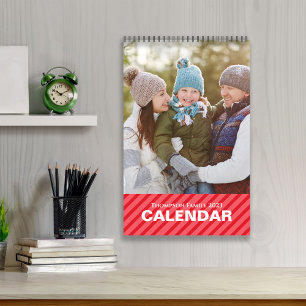 Fun Photo Template Striped Personalized Calendar