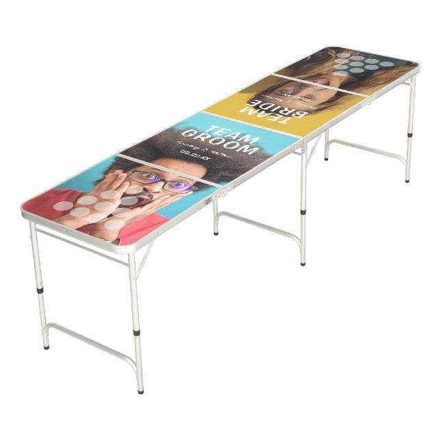 Fun Photo Wedding Beer Pong Table (Angled)