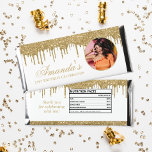 Fun Photo White and Gold Glitter Drip Hershey Bar Favors<br><div class="desc">These Fun Photo White and Gold Glitter Drip Hershey Bar Favors are perfect for any occasion! Add a photo of your honoree and text for any event, These favors are great for birthdays, bachelorette parties, weddings, baby showers and more! This design does include a faux nutritional facts label on the...</div>