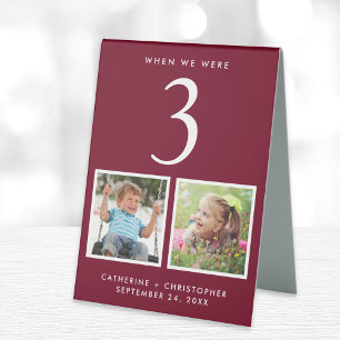 Fun Photos Burgundy Wedding Table Number Tent
