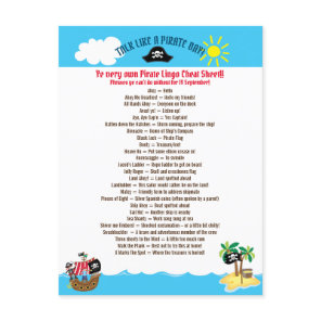 Fun Phrases Words Talk Like A Pirate Day Holiday Postcard