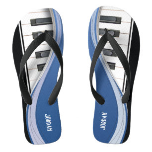 Fun Piano Design With Blue Swoosh Flip Flops