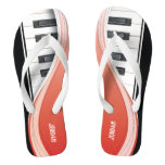 Fun Piano Design With Red Swoosh Flip Flops at Zazzle