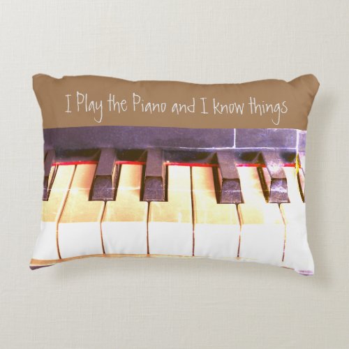 Fun Piano Music Quotes Accent Pillow