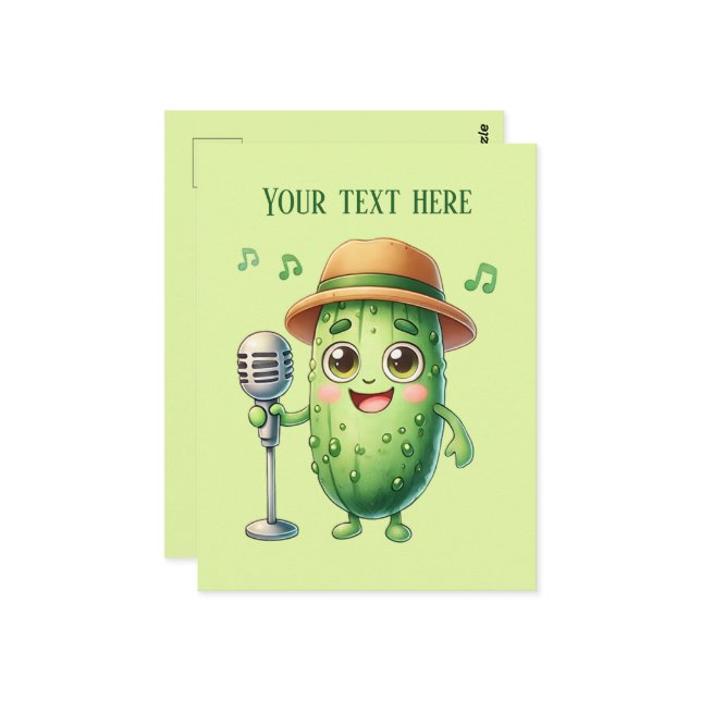 Fun pickle lovers add text postcard (Front/Back In Situ)