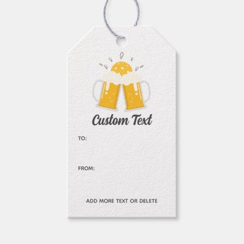 Fun Pickleball Beer Mugs Personalized Text Gift Tags