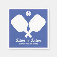 Fun Pickleball Party Dinks and Drinks Custom Text