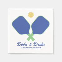 Fun Pickleball Party Dinks and Drinks Custom Text