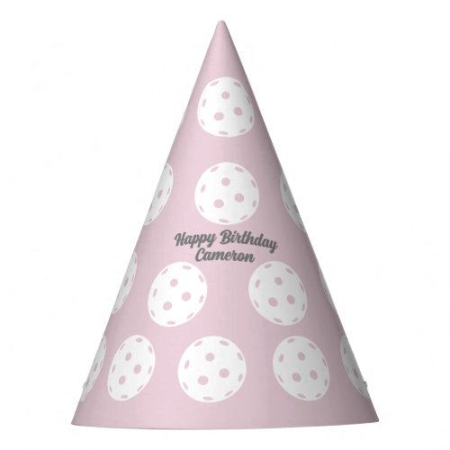 Fun Pickleball Pattern Personalized Text Party Hat