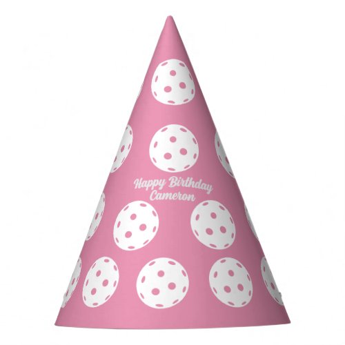 Fun Pickleball Pattern Personalized Text Party Hat
