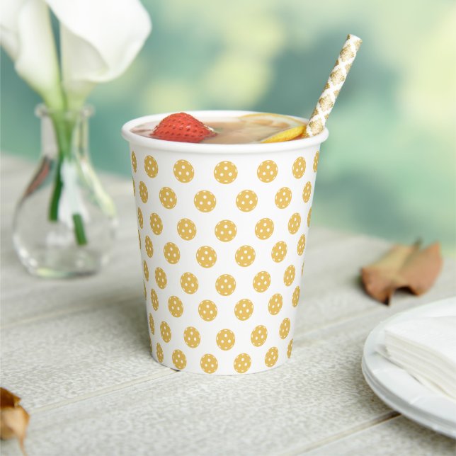 Fun Pickleball Pattern Pickleball Party Paper Cups (Insitu)