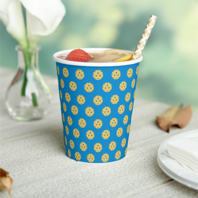 Fun Pickleball Pattern Pickleball Party Paper Cups (Insitu)