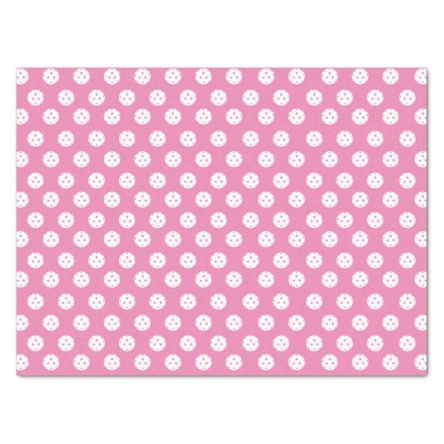Fun Pickleball Pattern Pink White Sports Balls Tissue Paper