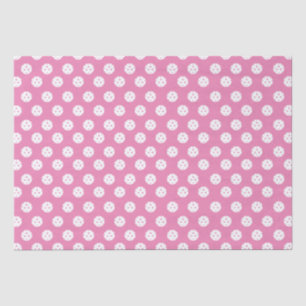 Fun Pickleball Pattern Pink White Sports Balls Tissue Paper