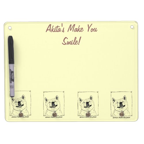 fun picture of dog smiling dry erase board with keychain holder