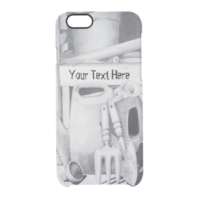 fun picture of gardening tools for gardeners uncommon iPhone case (Back)