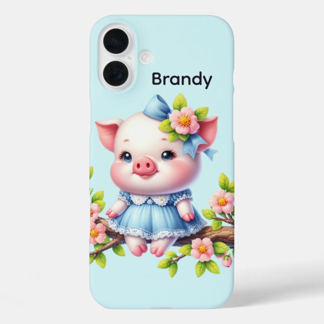 Fun pig lovers add your name  Case-Mate iPhone case (Back)