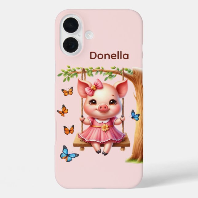 Fun pig lovers add your name  Case-Mate iPhone case (Back)