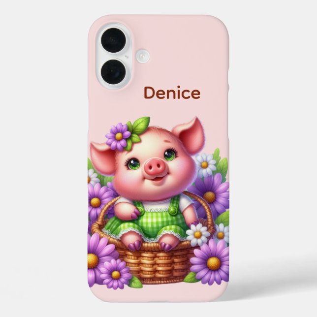 Fun pig lovers add your name  Case-Mate iPhone case (Back)