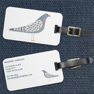 Fun Pigeon Luggage Tag