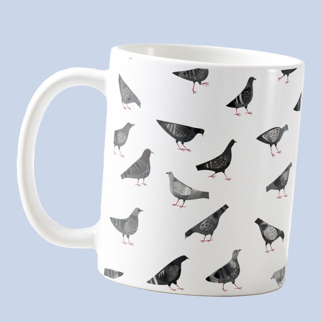 Fun Pigeon Pattern Coffee Mug (Fun pigeon bird pattern coffee mug)