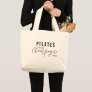 Fun Pilates First Champagne Later Fitness Workout Large Tote Bag