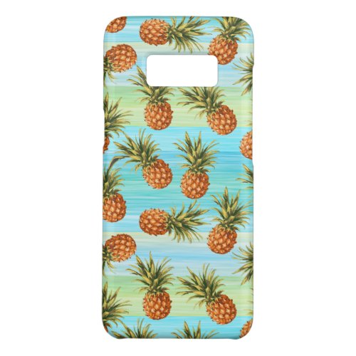 Fun Pineapple Fruit Pattern Watercolor Art Stripes Case_Mate Samsung Galaxy S8 Case