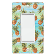 Fun Pineapple Fruit Pattern Watercolor Art Stripes