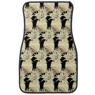 Fun Pineapple Gold And Black Pattern  Car Floor Mat