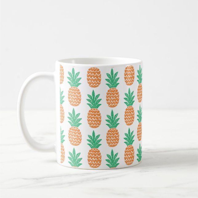 fun pineapple seamless pattern coffee mug (Left)