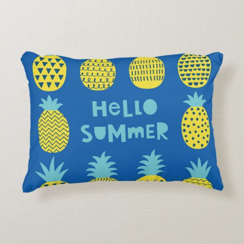 Fun Pineapple Vintage Card Design Accent Pillow