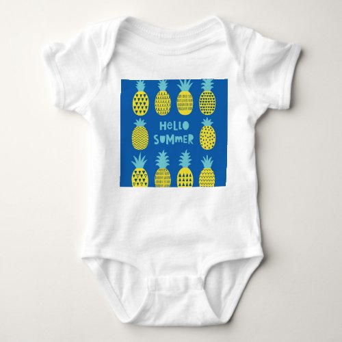 Fun Pineapple Vintage Card Design Baby Bodysuit