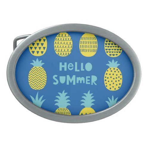 Fun Pineapple Vintage Card Design Belt Buckle