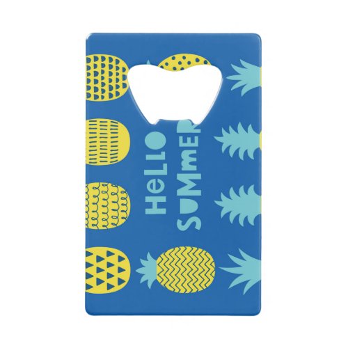 Fun Pineapple Vintage Card Design Credit Card Bottle Opener