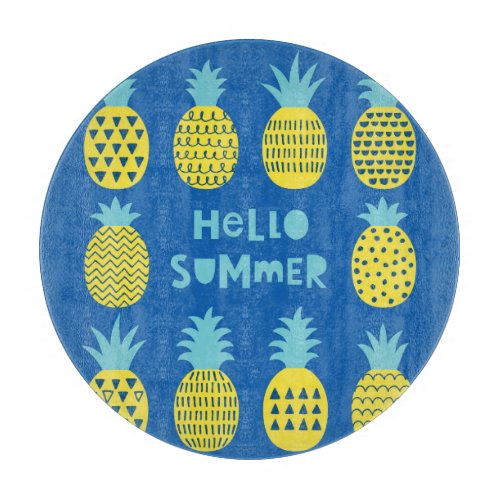 Fun Pineapple Vintage Card Design Cutting Board